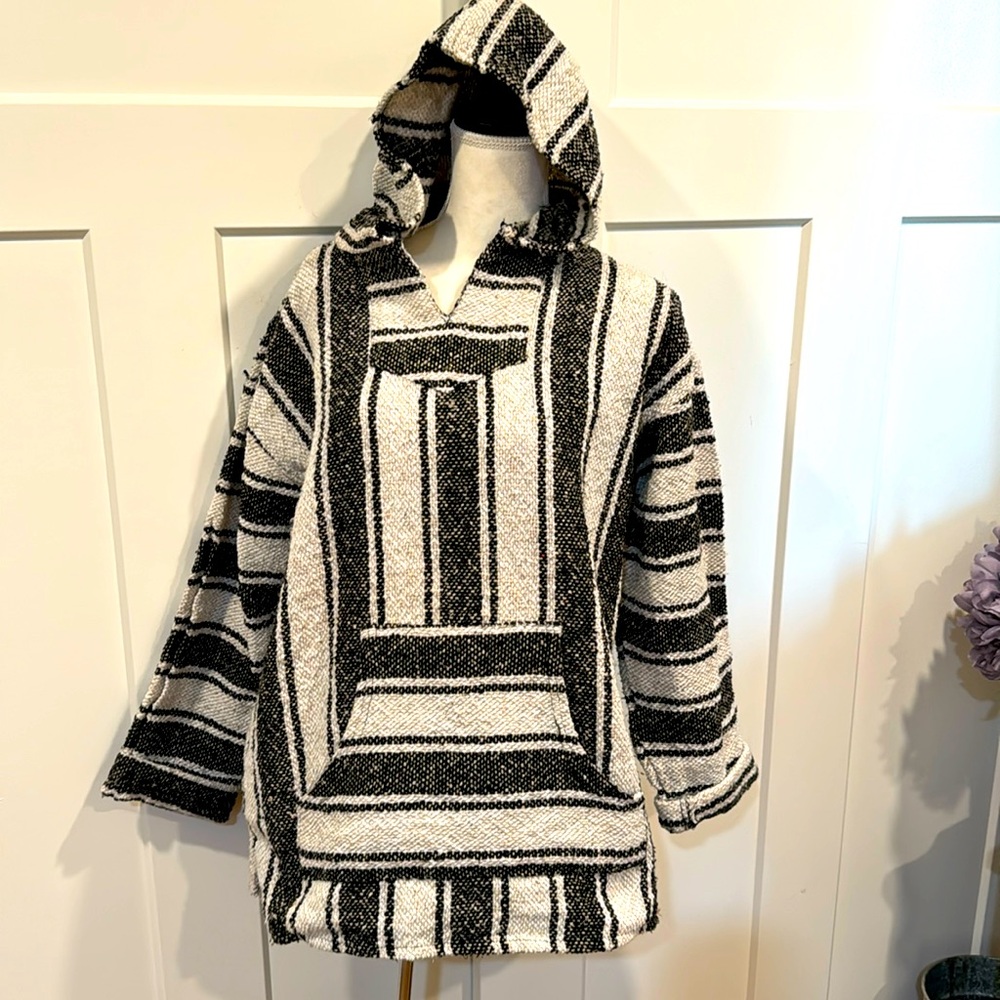 Baja style woven hoodie